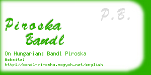 piroska bandl business card